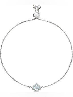 kate spade new york Everyday Spade Metal Slider Bracelet Blue Pave Heart